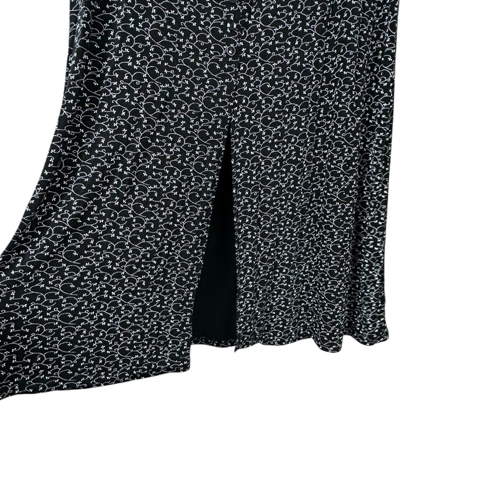 Vintage Briggs New York Black And White Floral Women's Maxi Skirt Sz M - Picture 2 of 8